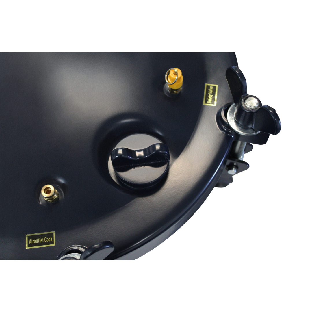 California Air Tools 1810C 10 Gallon Pressure Pot for Resin or Epoxy Casting close-up of air inlet and pressure port connection