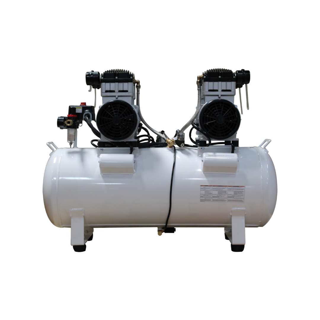 California Air Tools 20040CAD Powerful 4.0 Hp Ultra Quiet & Oil-Free 20 Gallon Air Compressor, with Automatic Drain Valve full side profile with mounted components
