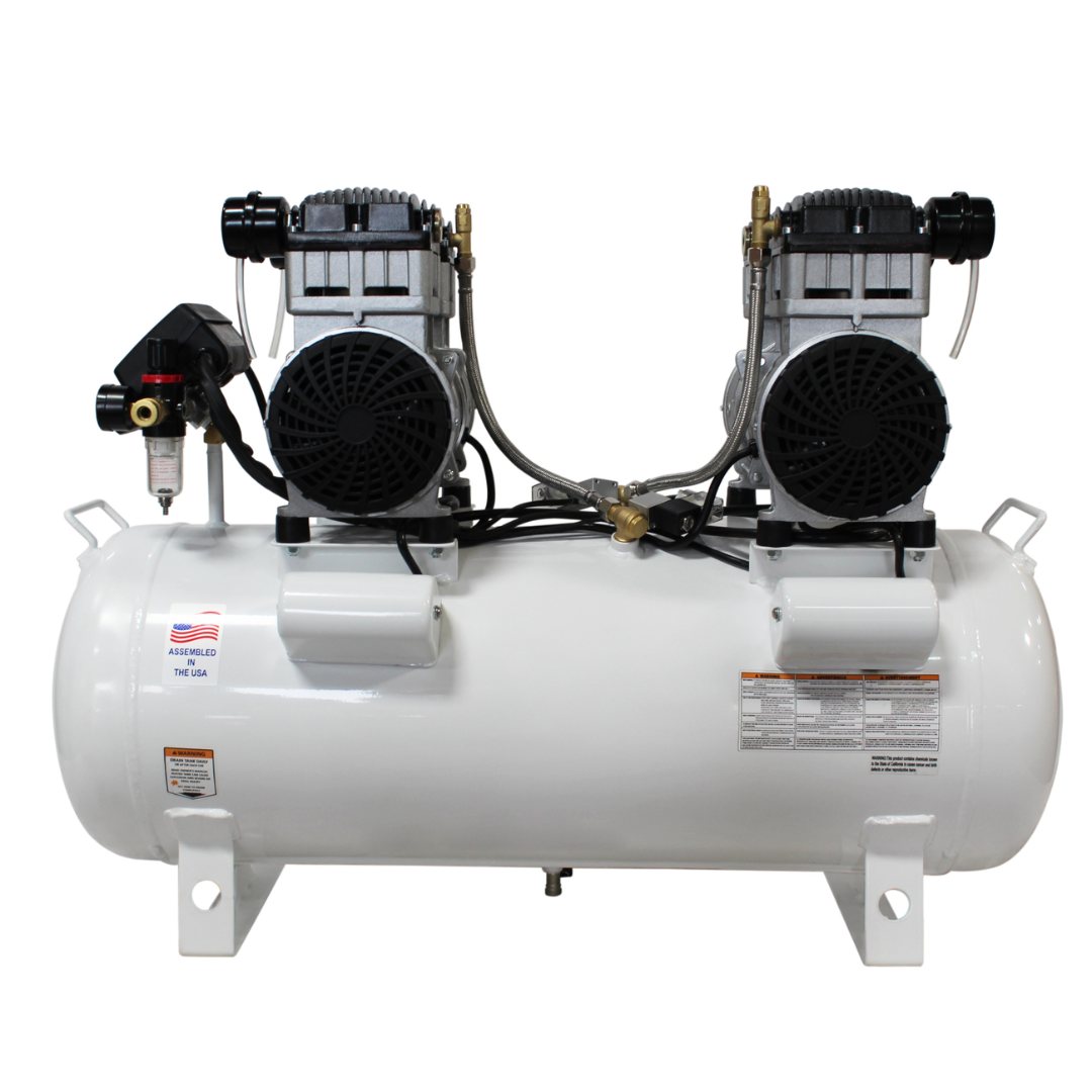 California Air Tools 20040SM Powerful 4.0 Hp SMART Ultra Quiet & Oil-Free 20 Gallon Air Compressor side profile view