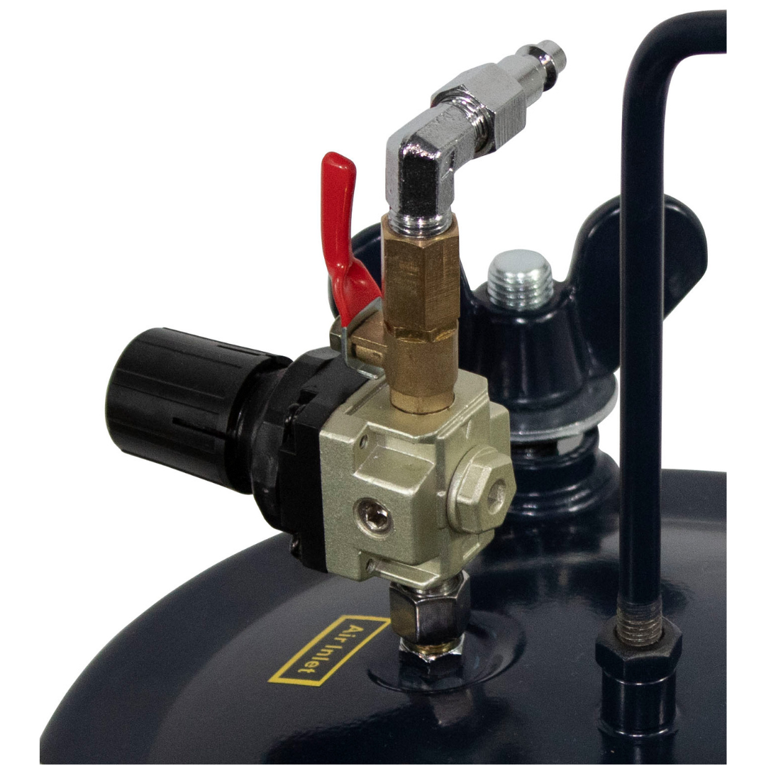 California Air Tools 255C 2.5 Gallon Pressure Pot for Resin Casting detailed brass regulator and air inlet connection
