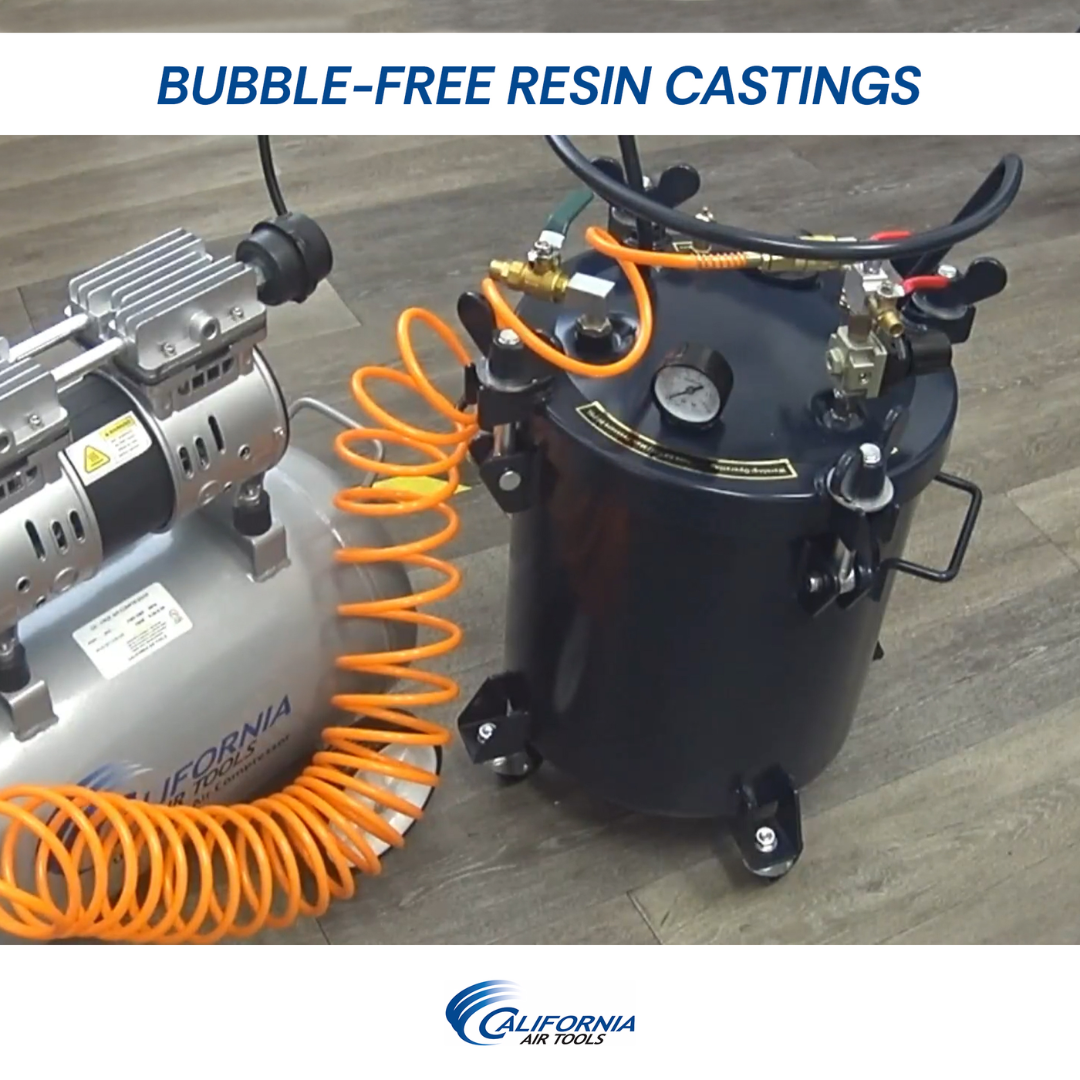California Air Tools 365C 5 Gallon Pressure Pot for Resin Casting used in bubble-free resin casting application