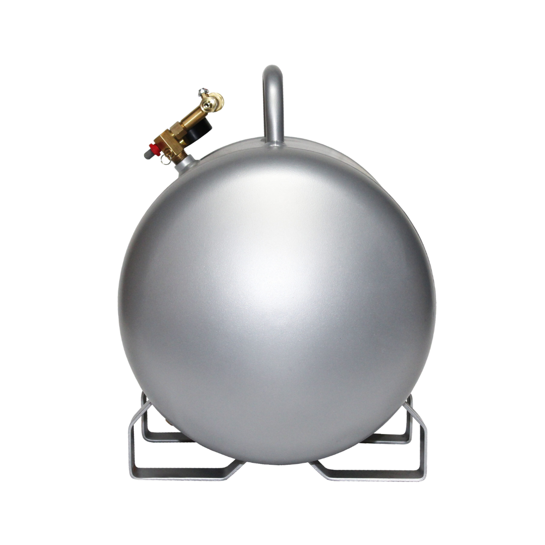 California Air Tools AUX10S 10 Gallon Steel Portable Auxiliary Air Tank front circular end view showing compact design