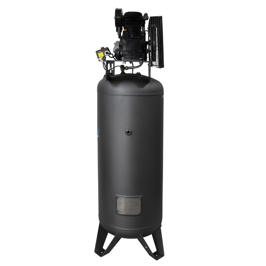 California Air Tools CALAIR 60037BD 60 Gal 3.7 hp One-Stage Oil-Lubricated Belt Driven Air Compressor side profile emphasizing industrial-grade construction