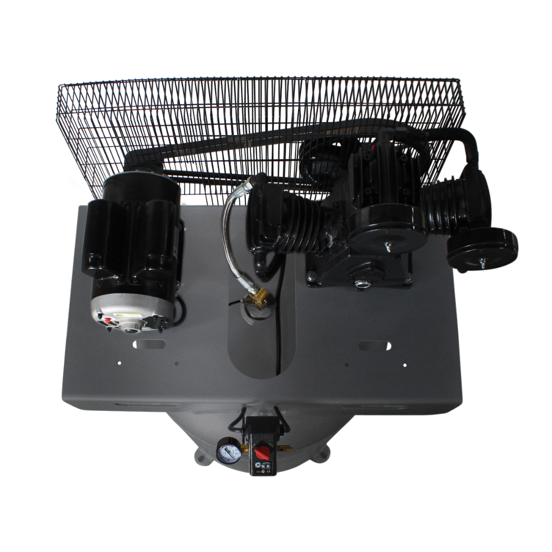 California Air Tools CALAIR 80050BD 80 Gal 5.0 hp One-Stage Oil-Lubricated Belt Driven Air Compressor compressor pump assembly showing dual pistons
