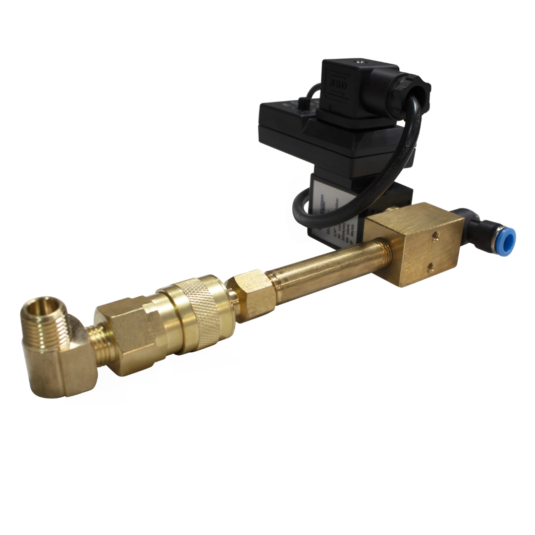 California Air Tools EZ2321ADL AUTOMATIC DRAIN VALVE LONG EXTENSION KIT side profile showing extended drain tube and valve control unit