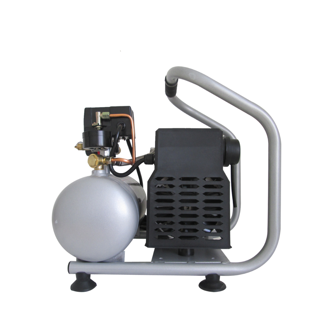 California Air Tools Light & Ultra Quiet 1P1060S Portable Air Compressor rear motor and pump system view