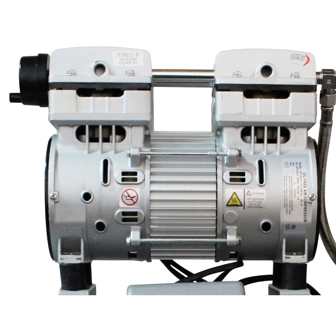 California Air Tools MP-100LF (110v 60hz) 1.0 Hp Motor-Pump – Long Life rear view showing cooling fins and motor housing