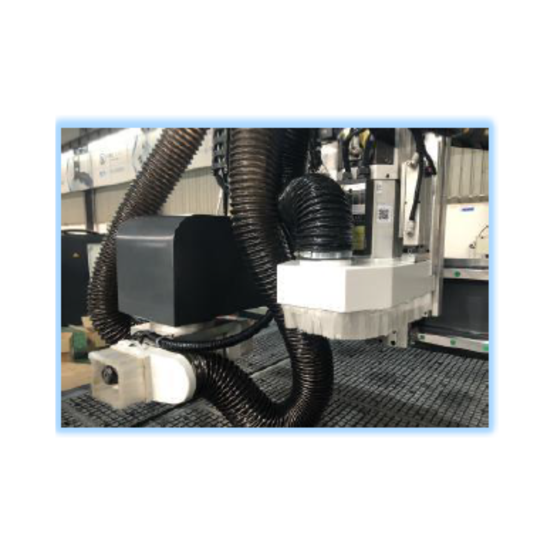 Castaly ARTISAN-RT CNC Router (Vertical & Horizontal) close-up of cutting head and tooling system illustrating high-accuracy routing, drilling, and shaping capabilities in industrial production environments.