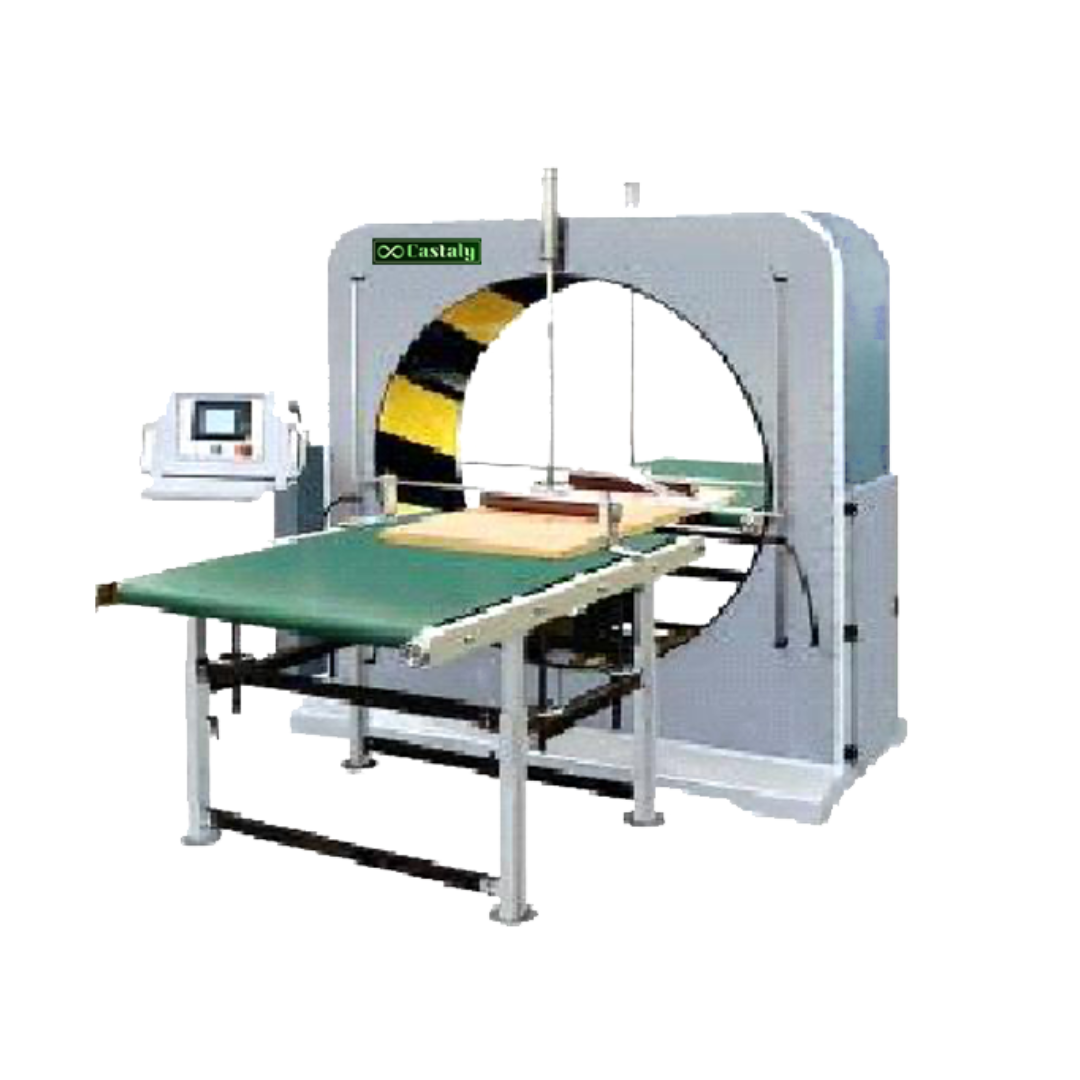 Castaly Auto Wrapping Package Machine PK-1450AU automatic horizontal packaging machine with conveyor table and wrapping ring system