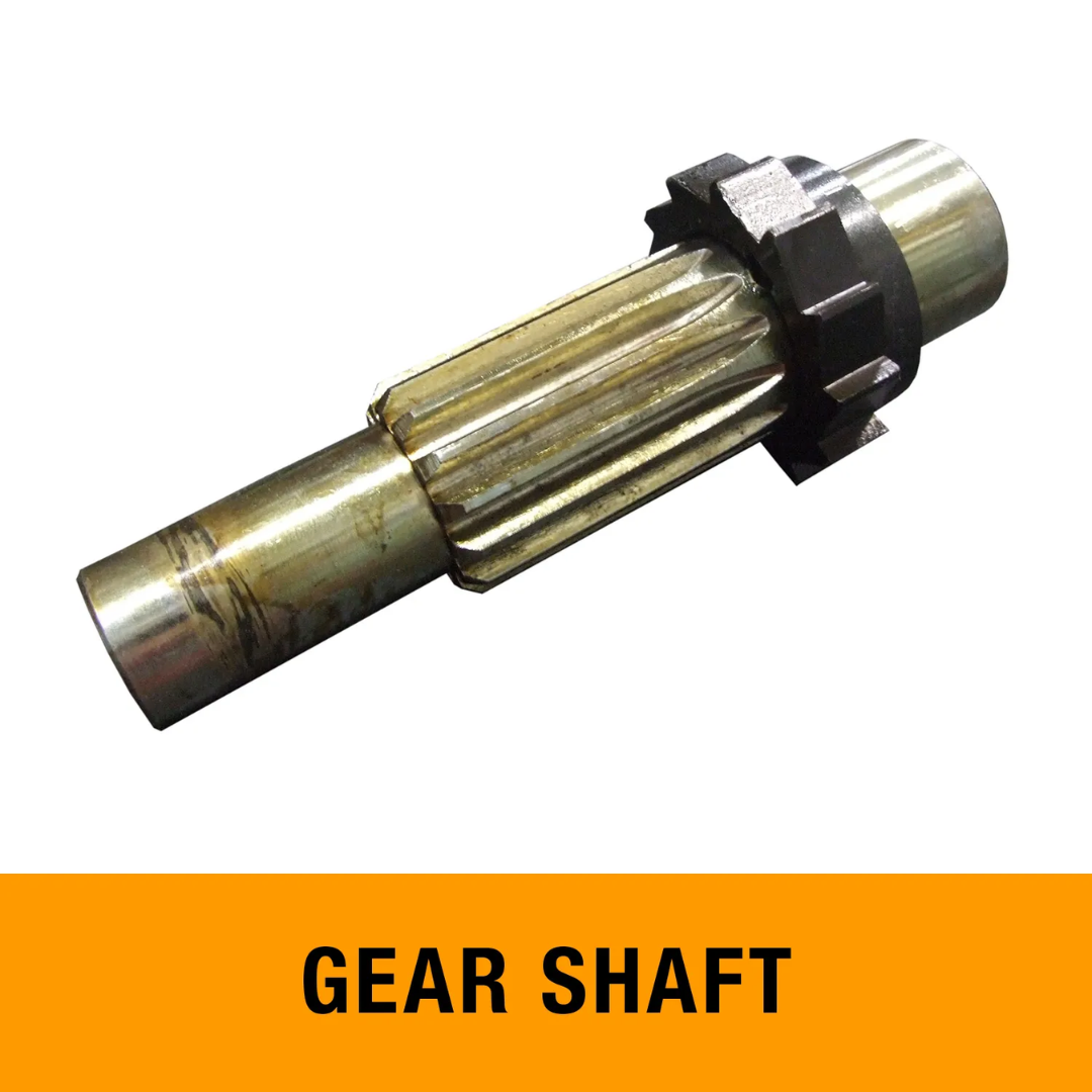 Close-up image of Baileigh Arbor Presses: Pressure AP-3R 1000260 precision-machined gear shaft engineered for reliable power transmission and consistent pressing performance.