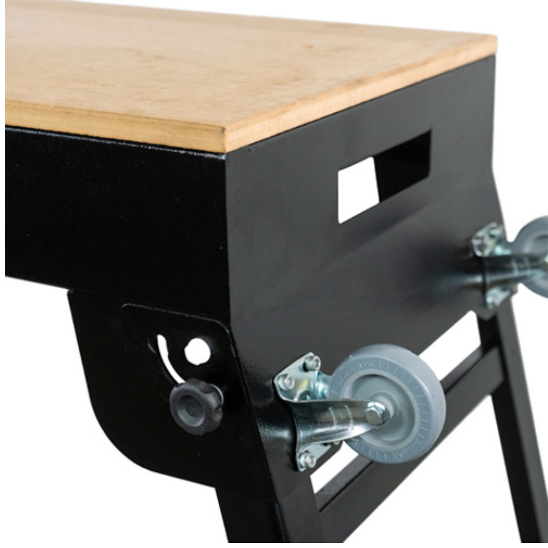 Close-up of Maksiwa MA.1000 Workbench side panel and hardware