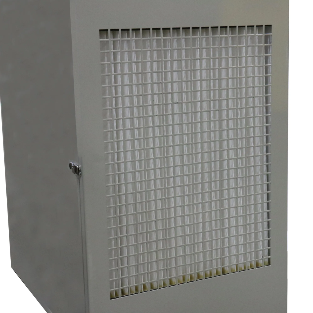 Close-up of the Baileigh Metalworking Dust Collector, 1450 CFM, 220V 1Ph (MDC-1800) filter media designed to capture fine grinding, sanding, and metalworking dust particles.