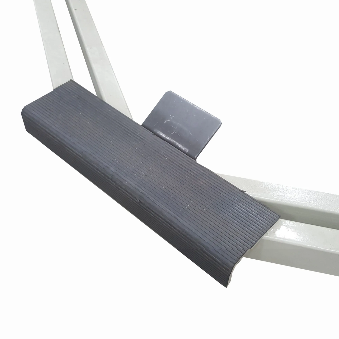 Close-up of the Baileigh Reversible Finger Brake (BB-5016F-DS) 1010428 bending leaf demonstrating precise sheet metal forming for box and pan fabrication.