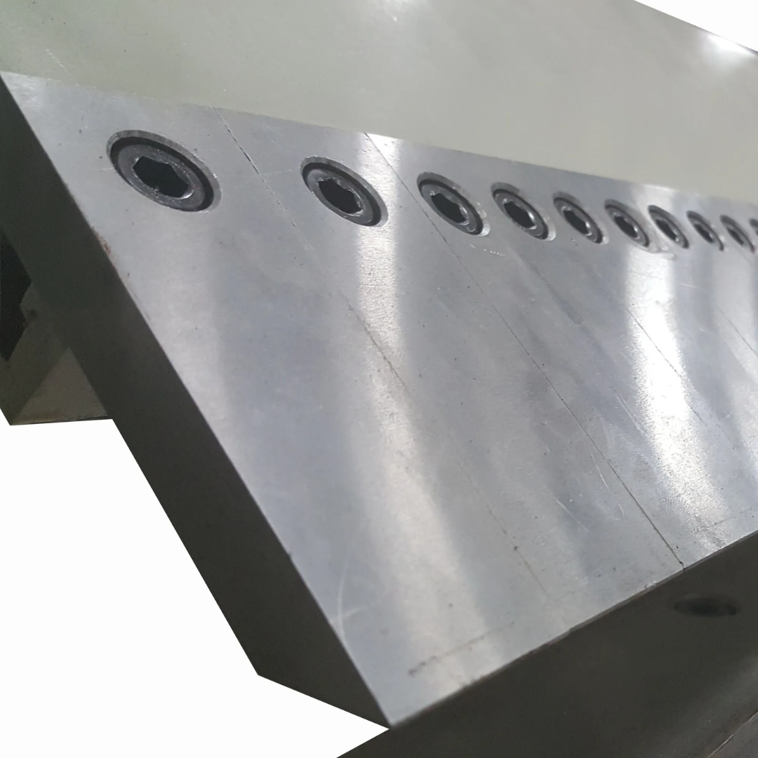 Close-up of the Baileigh Reversible Finger Brake (BB-5016F-DS) 1010428 precision-machined bending fingers engineered for accurate box, pan, and custom sheet metal bending applications.