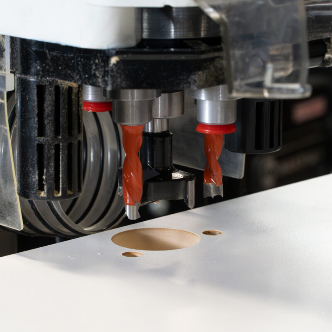 Close-up of the Maksiwa HBM-1000 internal components and cable routing inside the machine housing