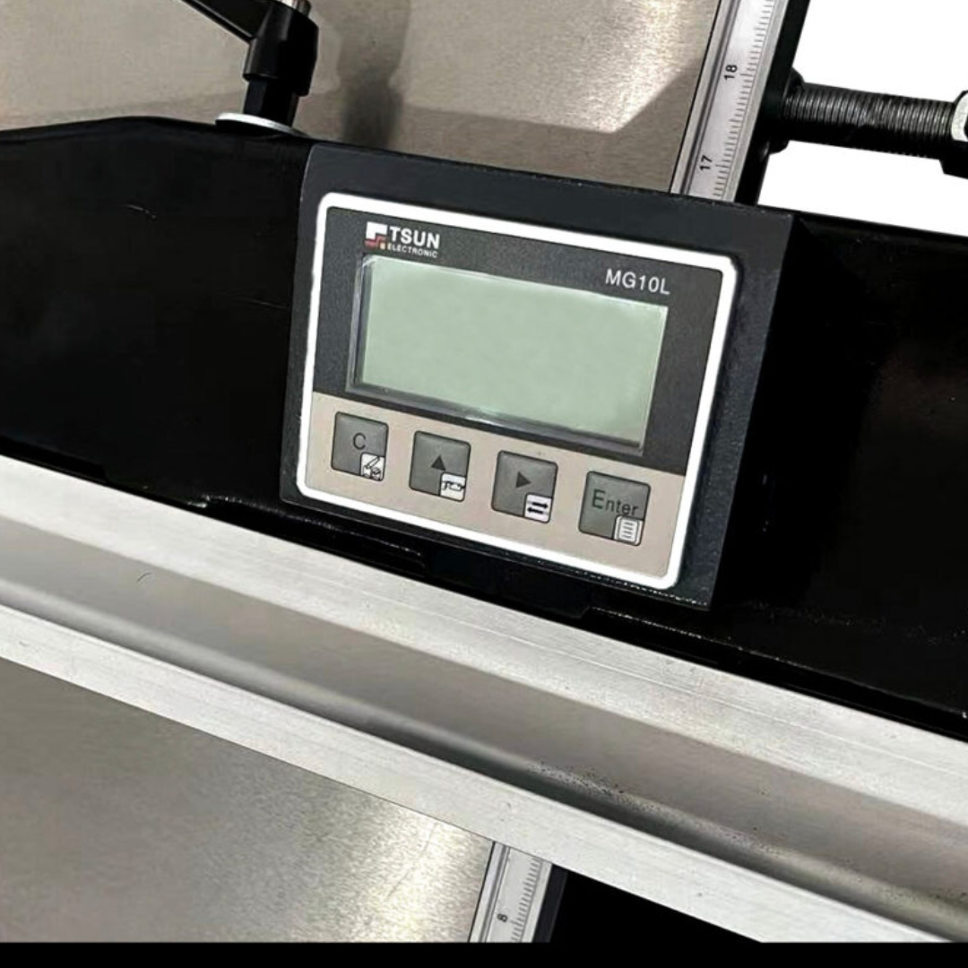 Digital control display panel on Maksiwa BMS.1600.IR sliding table saw