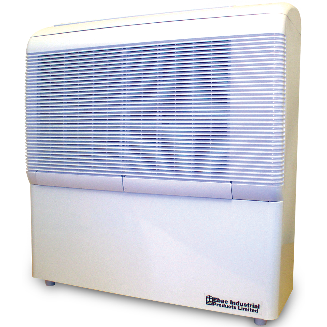 Ebac AD850E Dehumidifier 1028020 wall-mounted commercial dehumidifier front view with large intake grille and compact housing