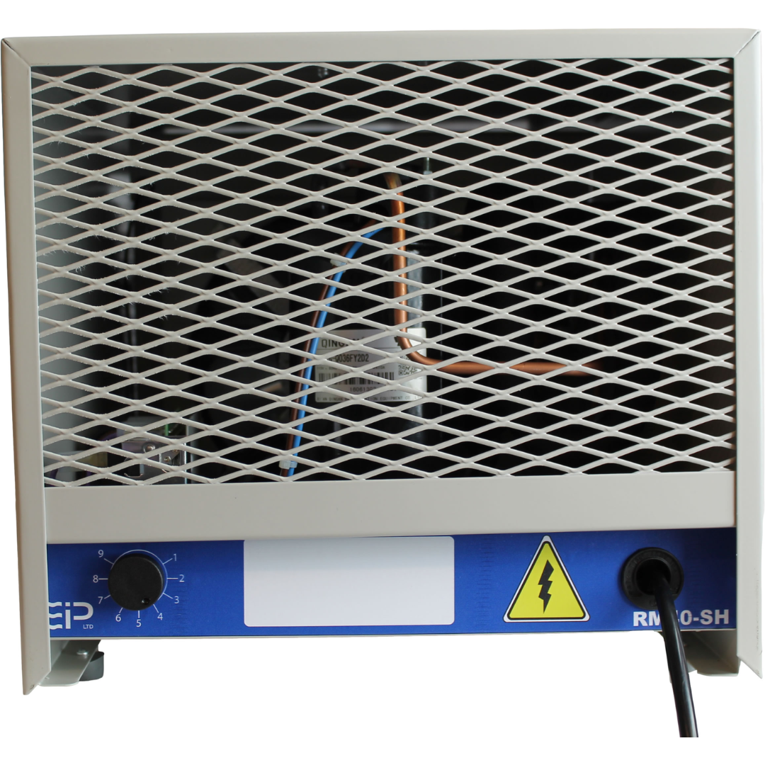 Ebac RM40-SH Dehumidifier 11186SH-US commercial dehumidifier rear panel view showing ventilation grille and power connection