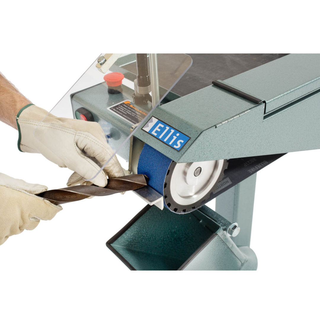 Ellisindustrialbeltgrindergrindingsteelplatewithsparks