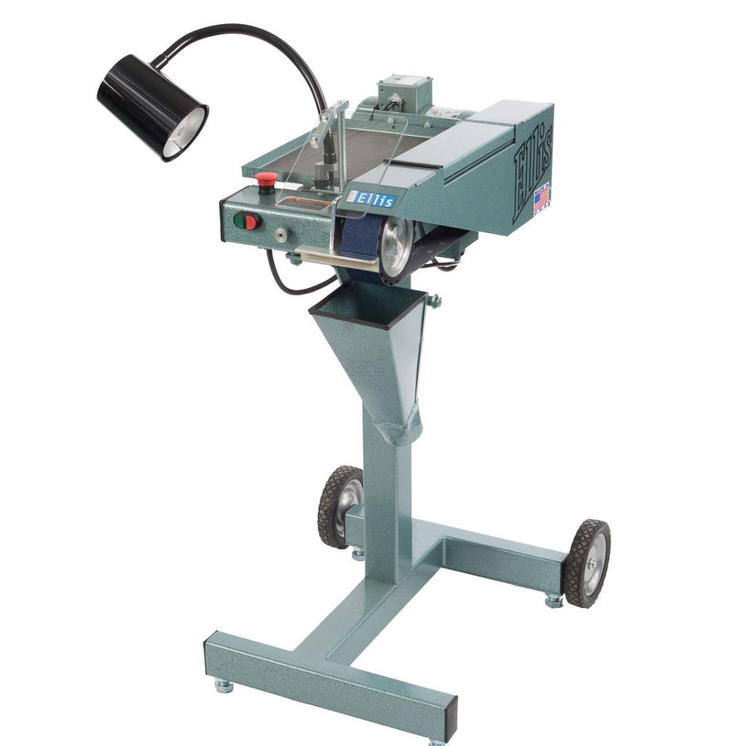 Ellisindustrialbeltgrinderwithworklightandwheeledbase