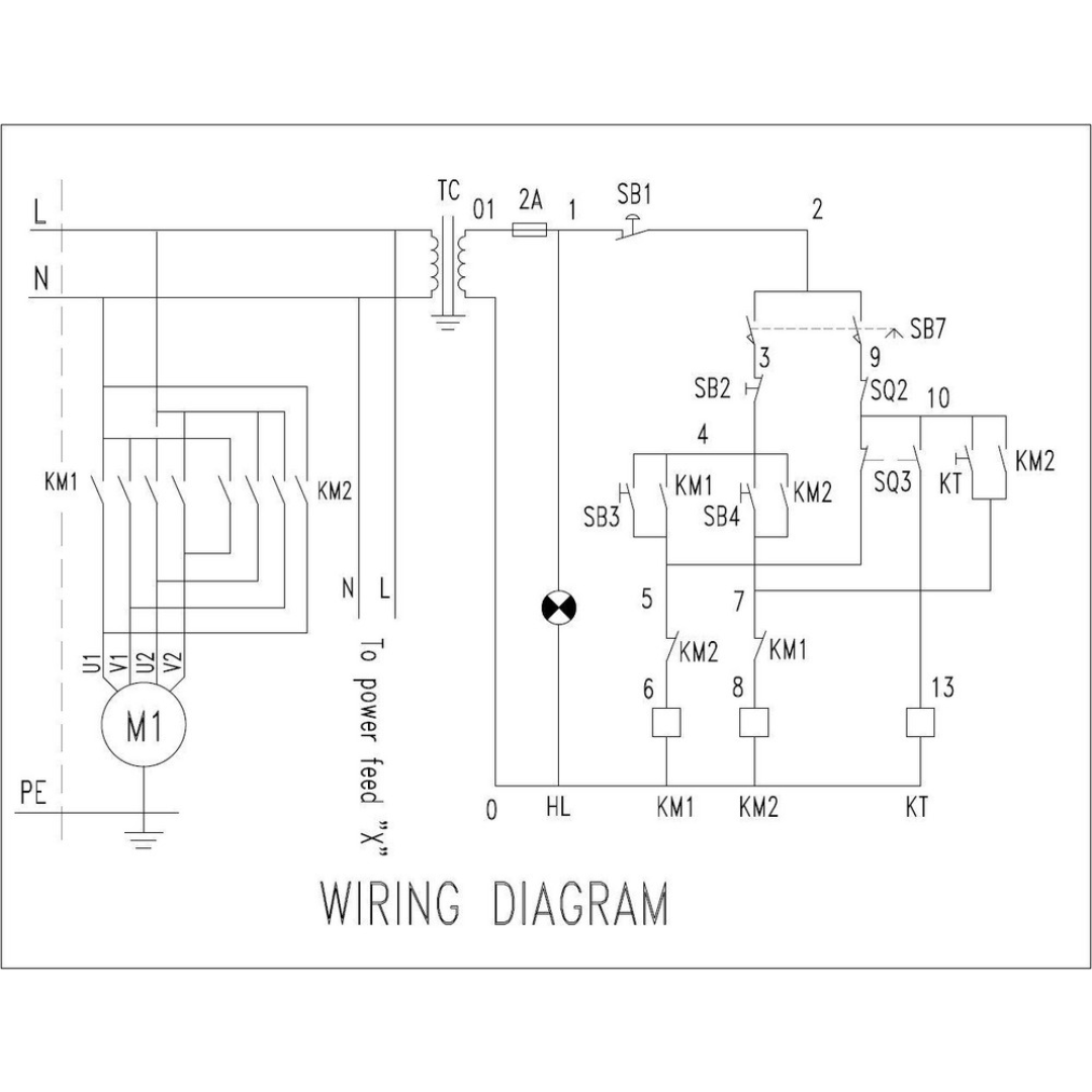 Enco HD Benchtop Mill/Drill with Power Feed & Tapping: 10" x 32" 2 HP ZX45 engineering diagram illustrating machine dimensions, component layout, and technical specifications.