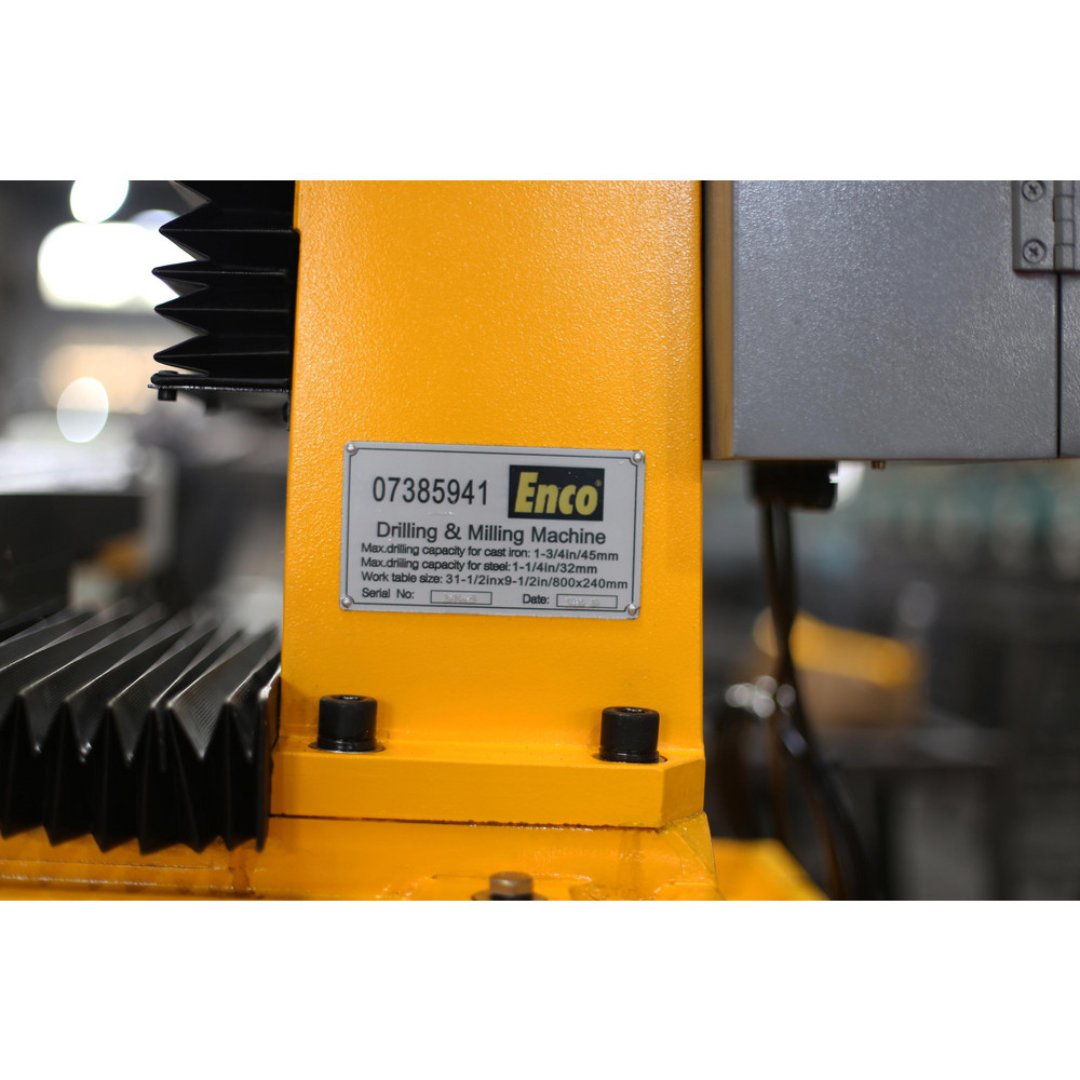 Enco Mill Drill Machines ZX7045 machine base and column construction with durable industrial design for stable machining performance.