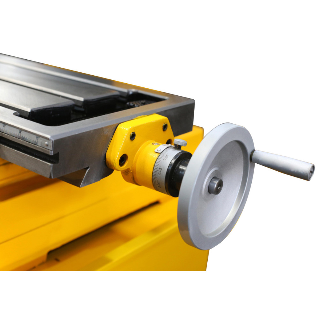 Enco Mill Drill Machines ZX7045 table handwheel and feed controls designed for smooth, precise positioning during milling and drilling operations.