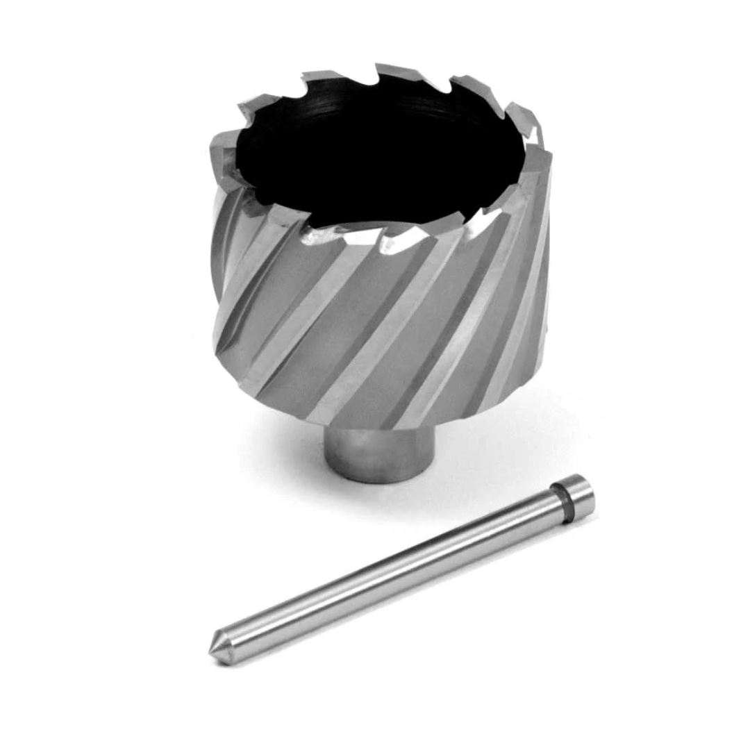Evolution Power Tools 2-1/4 in. Width x 1 in. Depth Annular HSS Cutter CC225 featuring a premium high-speed steel annular cutter with an included pilot pin for precise magnetic drill applications.