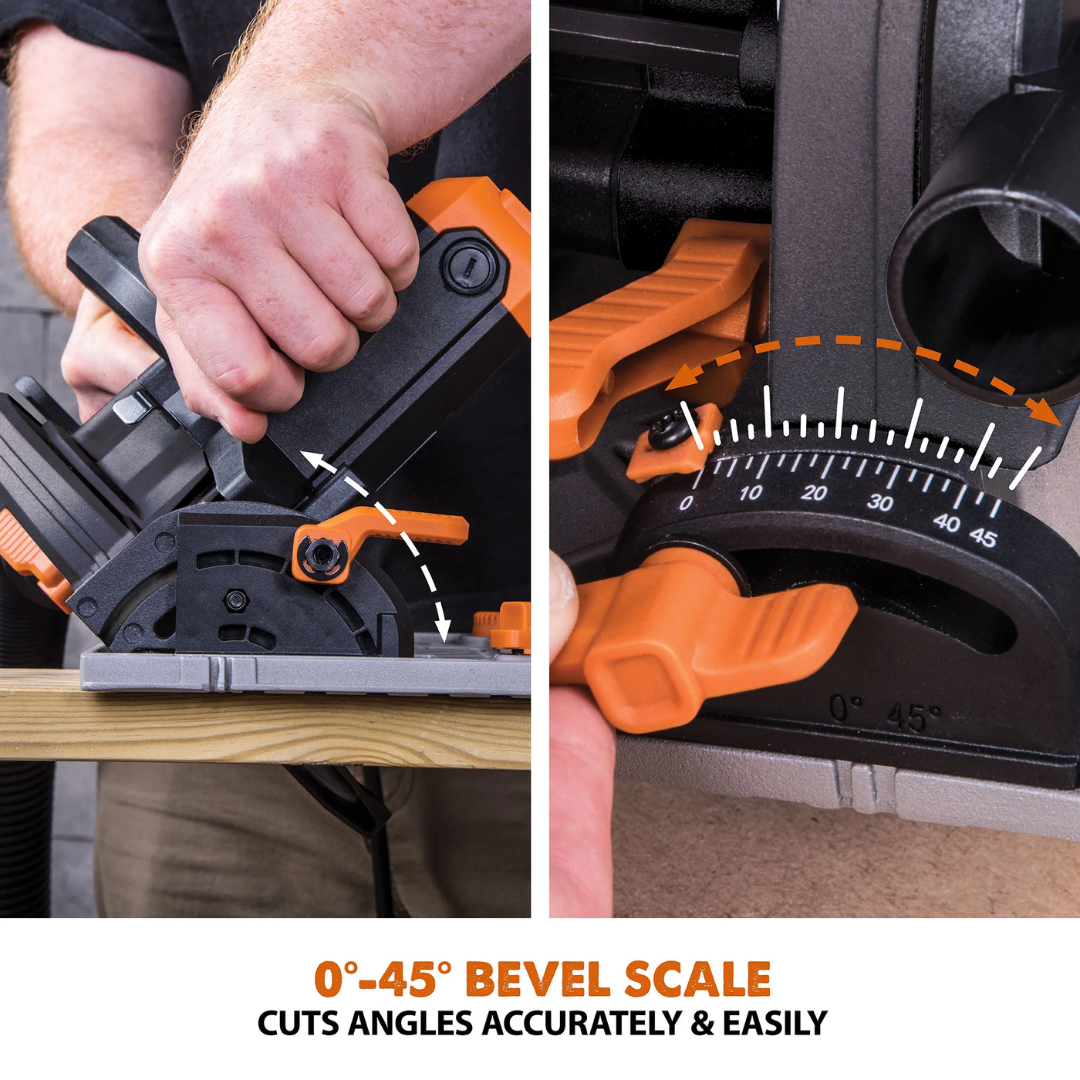 Evolution Power Tools Multi-Material Cutting Circular Saw 7-1/4 in. Blade R185CCSX cutting metal with clean, accurate results using Evolution multi-material blade technology.