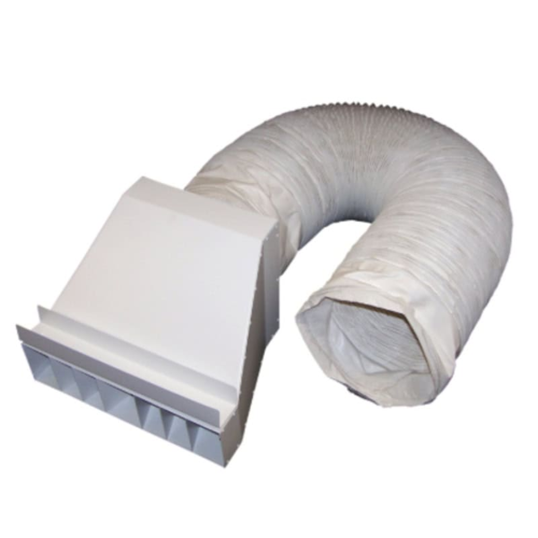 Flagro Direct Fired Tent Heater THC-175DF flexible duct hose for distributing warm air efficiently across jobsite or event enclosures.
