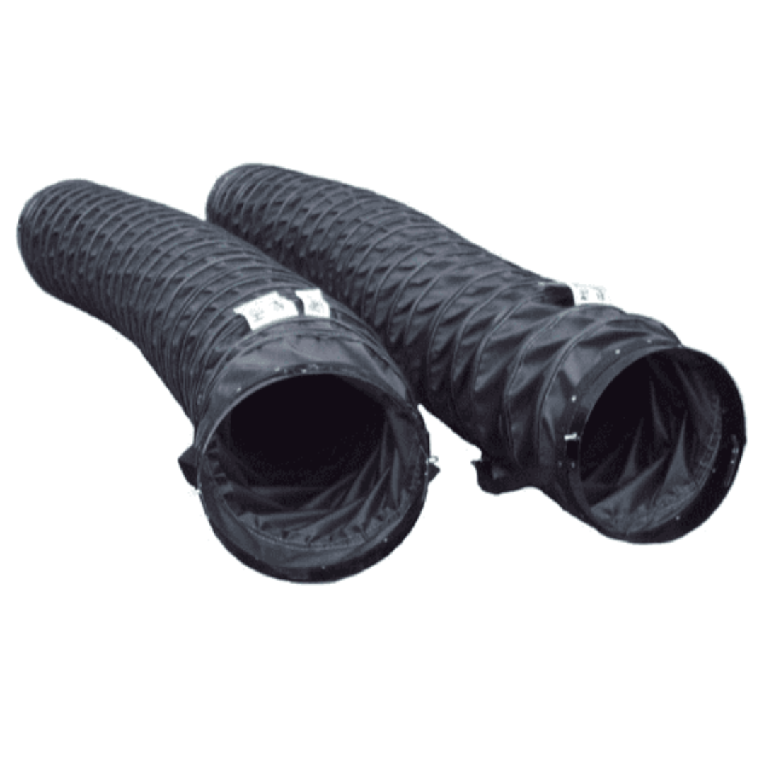Flagro Indirect Fired Oil Heater FVO-750 flexible ducting hoses for heat distribution and return airflow