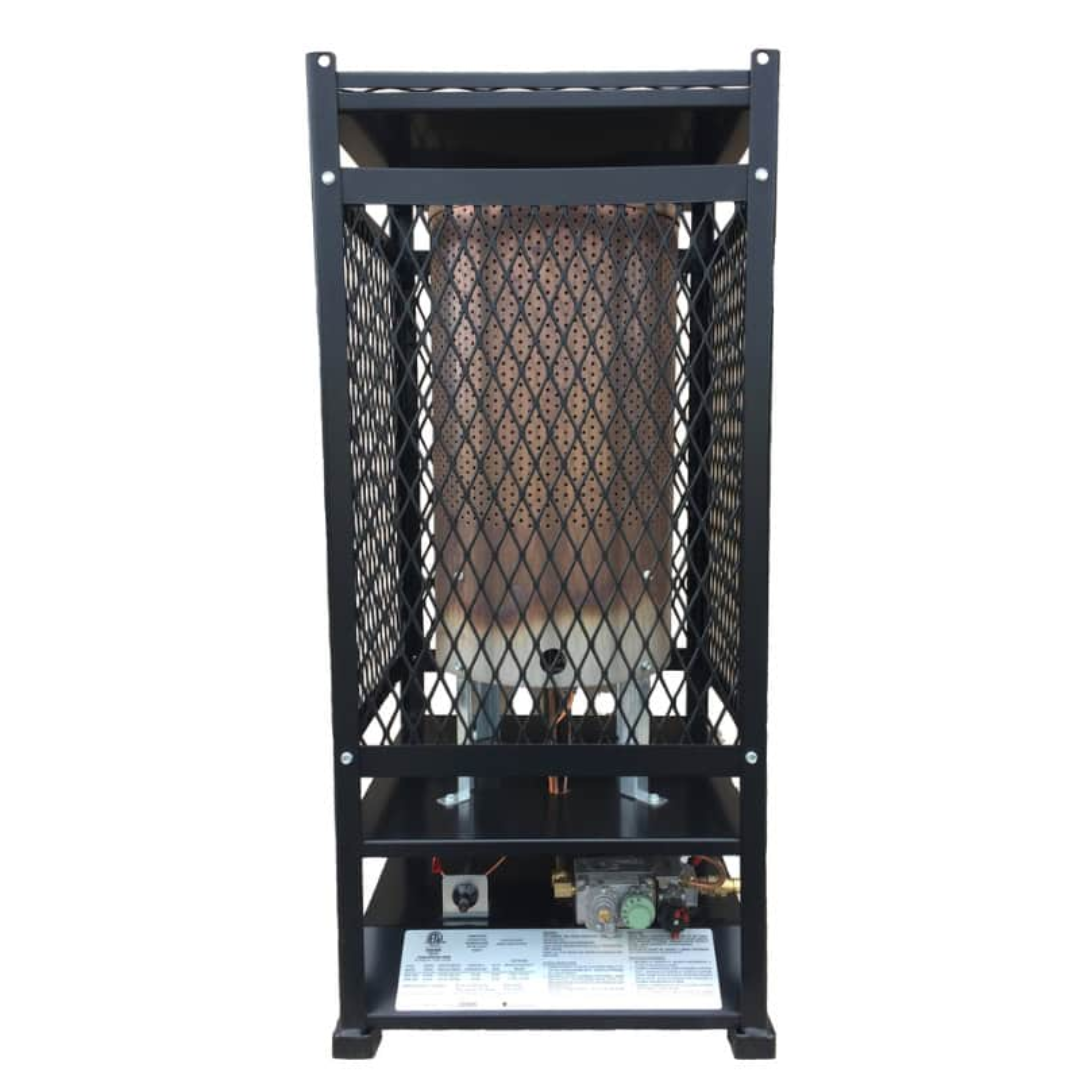 Flagro Radiant Heater FRHR-100PQD heavy-duty radiant propane heater with steel frame and protective mesh for direct infrared jobsite heating.