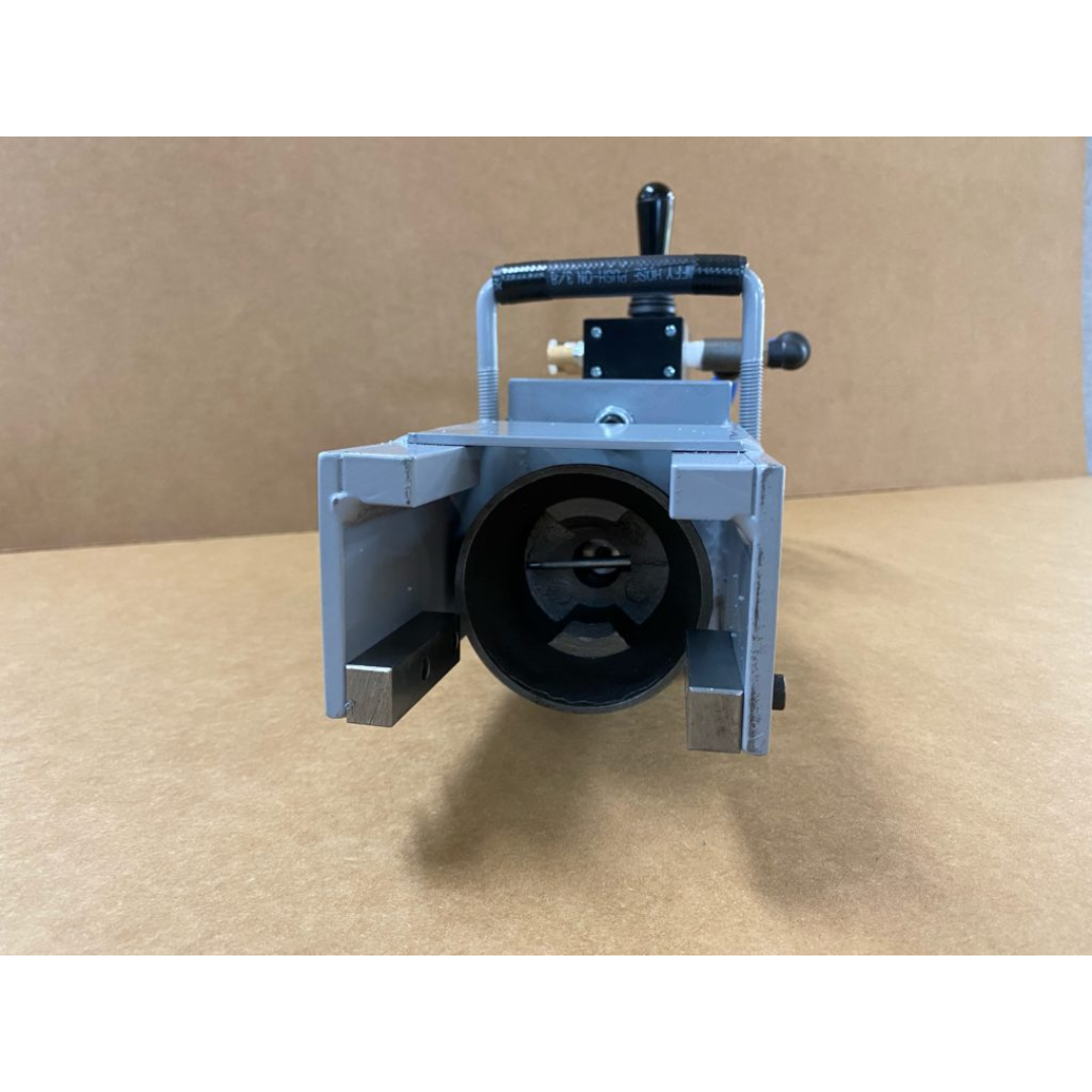 Front view of JLT #79Z-M2 Hand Held Pneumatic Clamp Tightener showing motor housing and ergonomic handle design