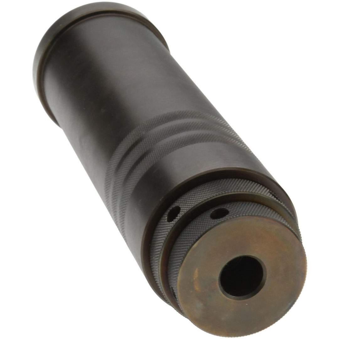 Gibraltar Support Screw Jack MAS-0900 top perspective highlighting the hardened steel construction, precision adjustment end, and durable support design for machining and inspection operations.