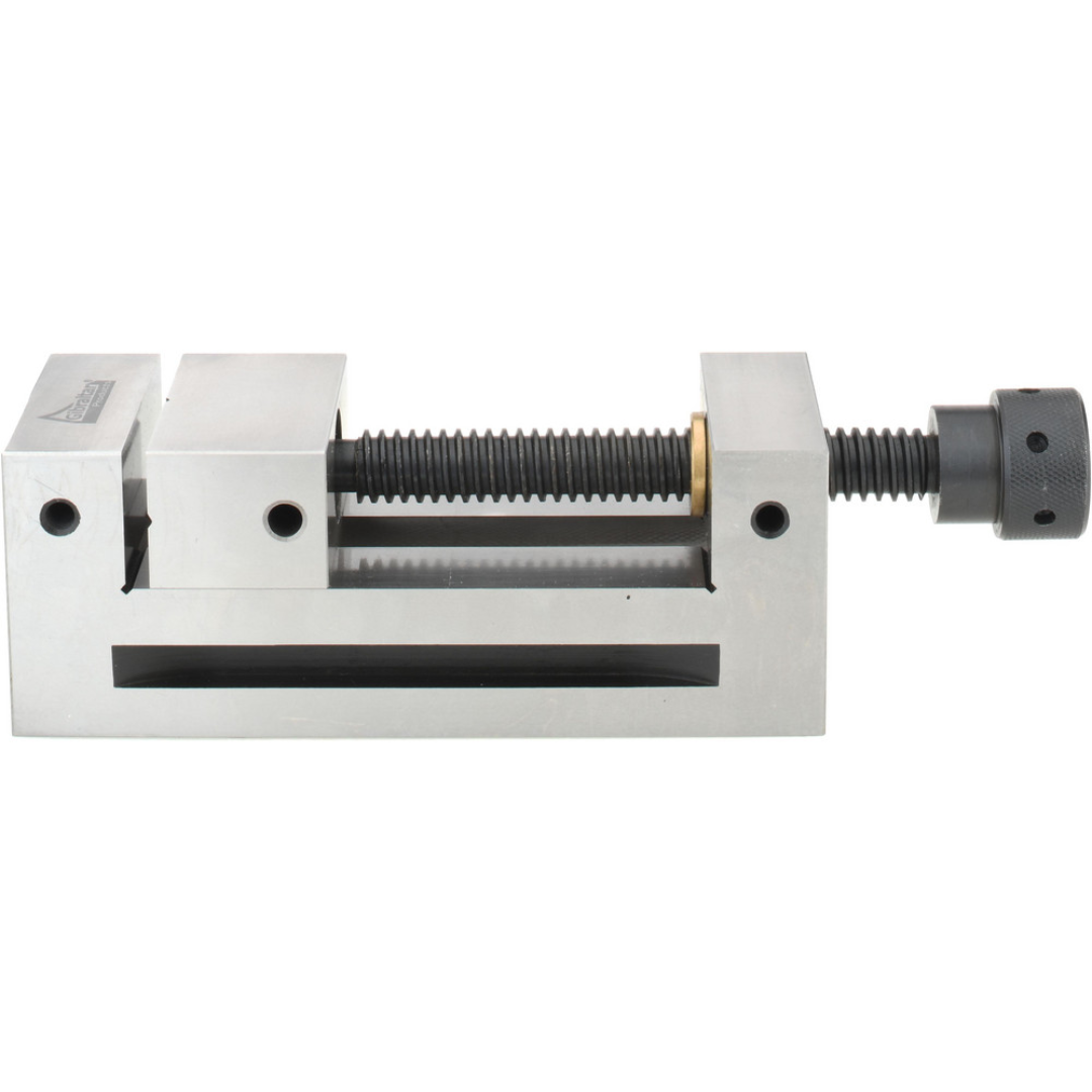 Gibraltar Toolmakers Vise GB-Vise-001 top view featuring the precision-ground jaws, compact low-profile design, and durable steel construction for professional toolmaking and metrology applications.