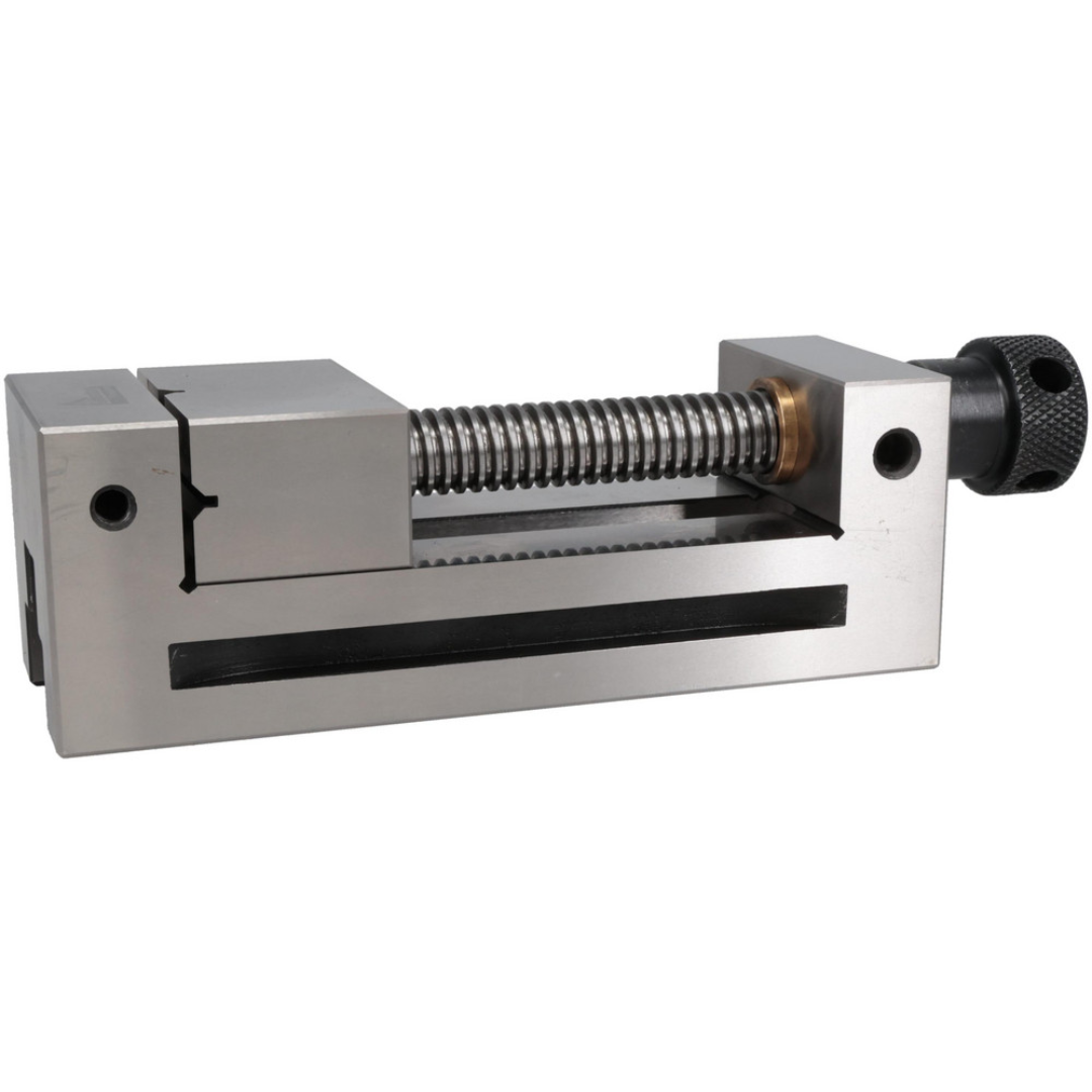 Gibraltar Toolmakers Vise TA-30 side view highlighting the low-profile precision vise construction with hardened jaws for milling, grinding, and inspection work.