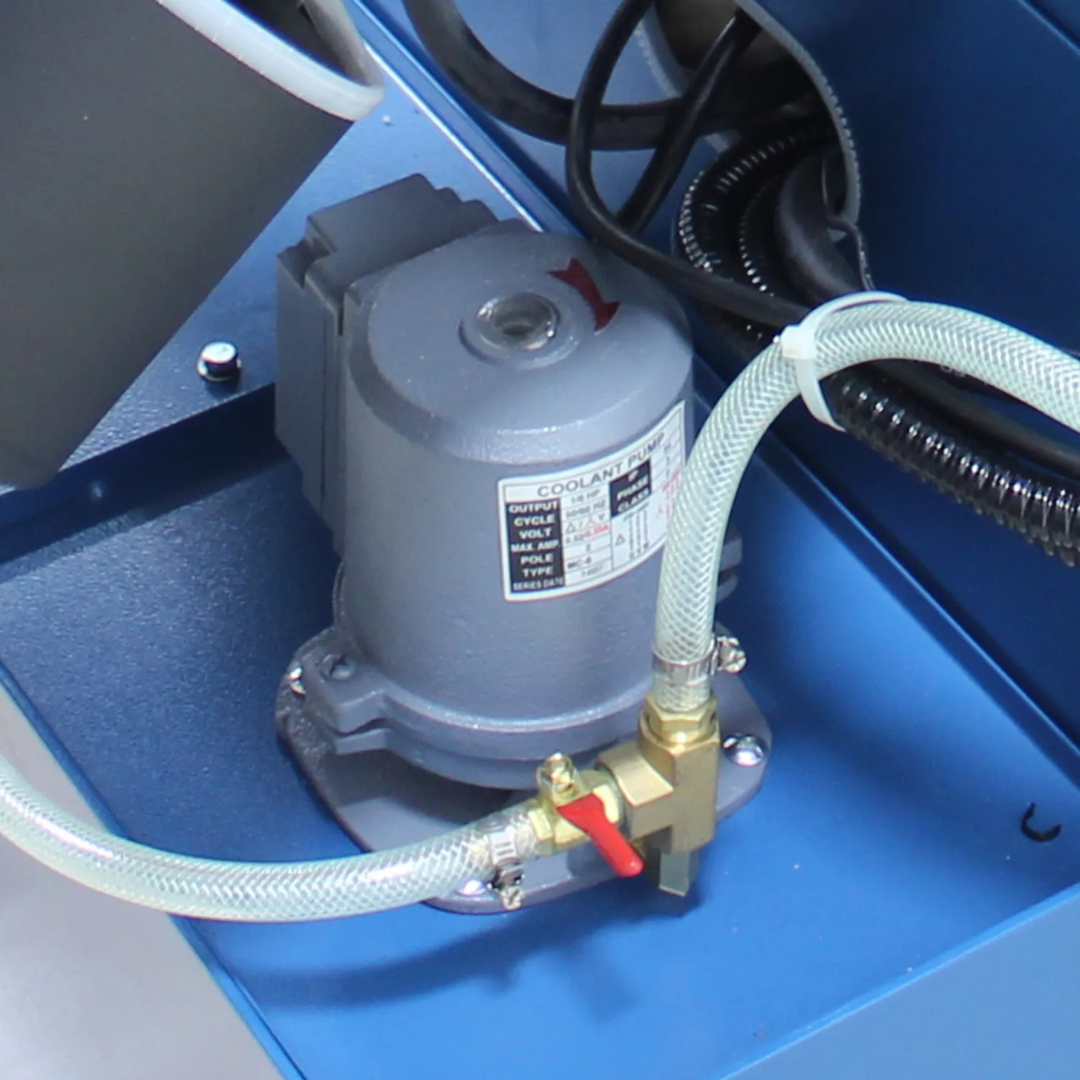Hydraulic power unit of the Baileigh 13-Inch Semi-Automatic Horizontal Bandsaw (BS-330SA) 1001521 providing consistent feed control and dependable semi-automatic operation.