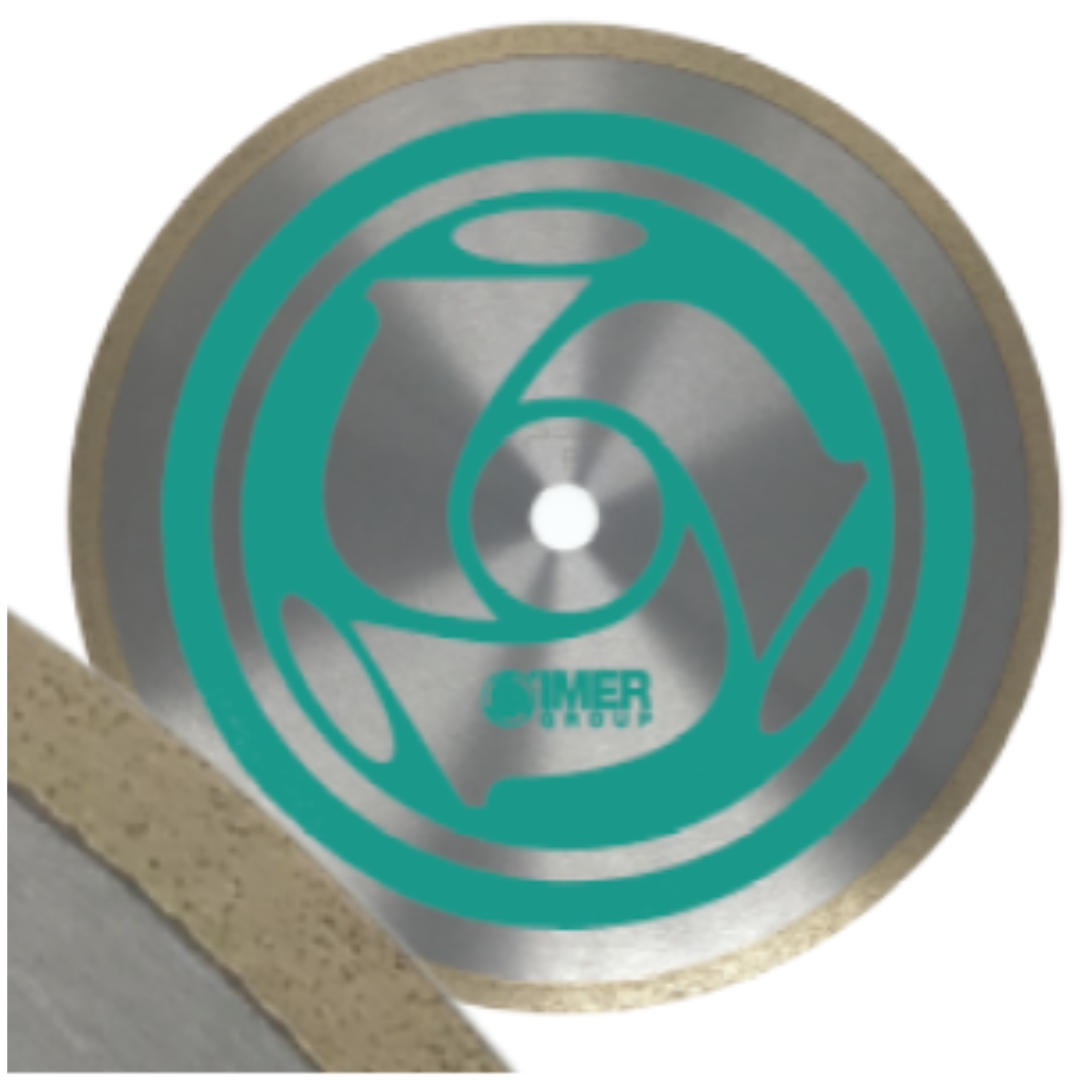 Front-facing IMER Continuous Rim Tile Blade with durable diamond cutting edge designed for high-performance tile cutting and professional masonry applications."
"IMER Continuous Rim Tile Blade product photo highlighting reinforced steel core and continuous rim technology for clean, chip-free tile cutting results."
"Professional IMER Continuous Rim Tile Blade engineered for precision ceramic, porcelain, marble, and stone cutting with long-lasting diamond rim performance