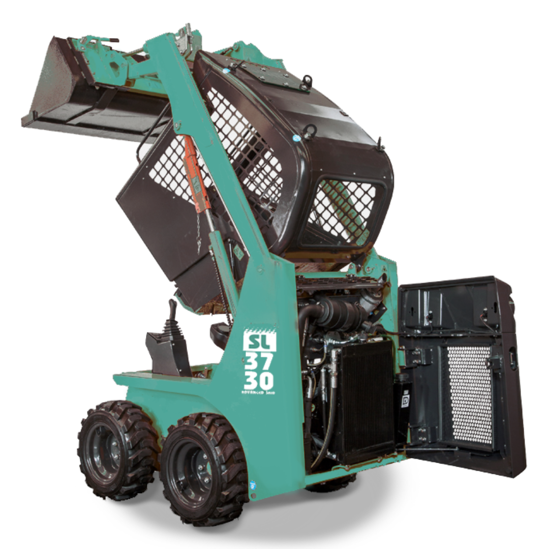 IMER SL 3730 skid steer loader with high-capacity bucket and compact articulated design for construction applications