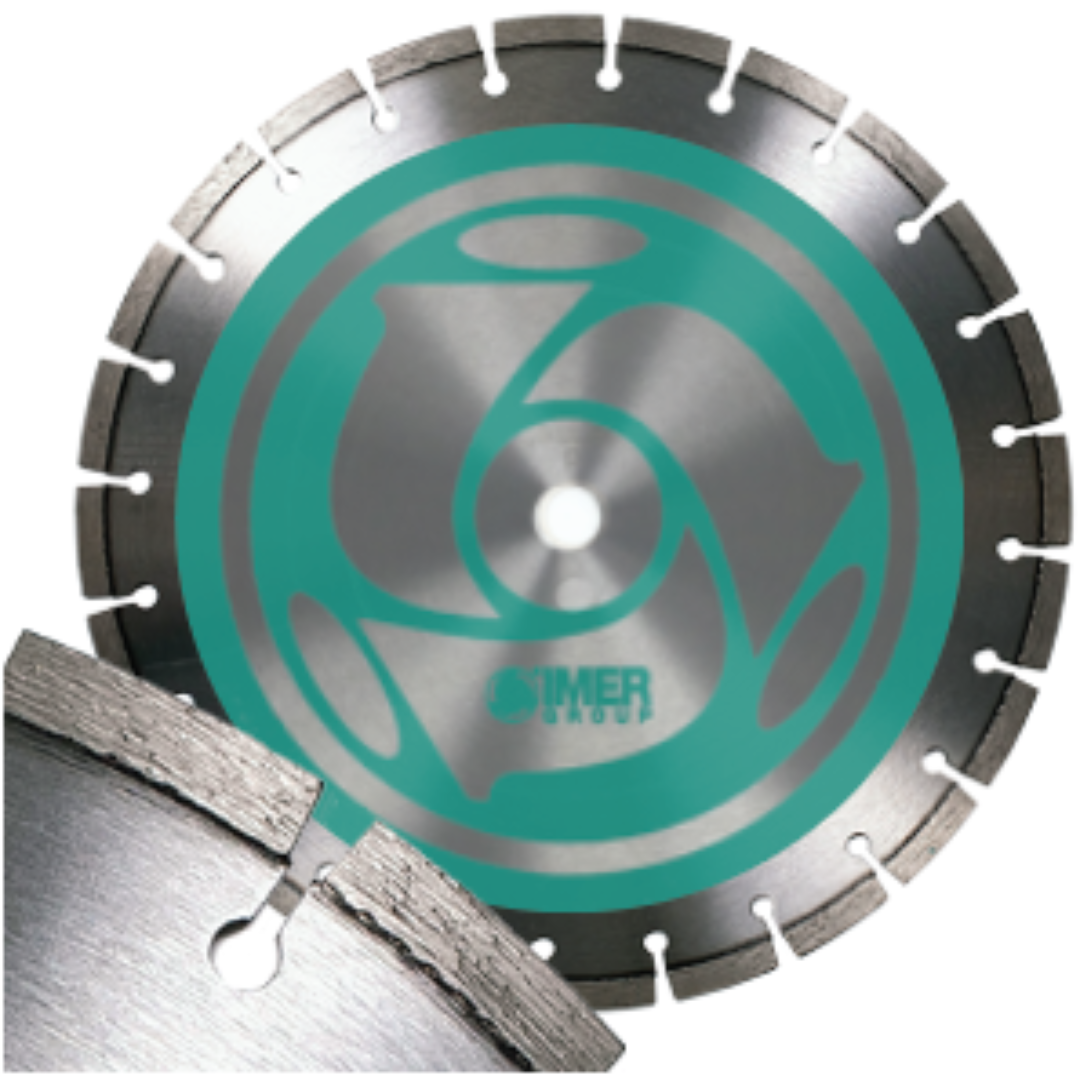 Front-facing IMER Segmented Premium Masonry Blade with high-performance segmented cutting edge for fast, efficient dry and wet masonry cutting applications."
"Professional IMER Segmented Premium Masonry Blade showcasing durable steel core construction and segmented rim technology for heavy-duty concrete and stone cutting."
"IMER Segmented Premium Masonry Blade designed for contractors requiring fast cutting speed, extended blade life, and reliable masonry cutting performance.