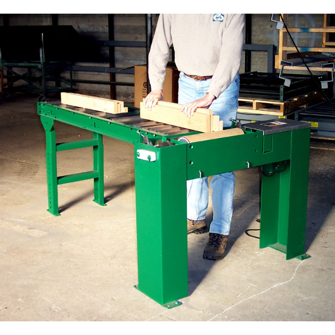 JLT #171B Roller Spreader in operation applying glue uniformly across wide boards in a production woodworking environment