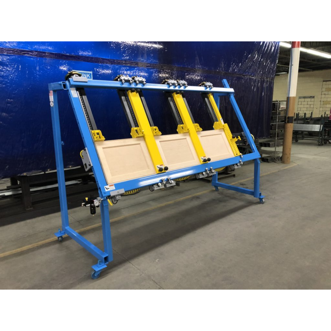 JLT #717C-TDC Triple Door Clamp front view showing triple door clamping capability for high-production workflows