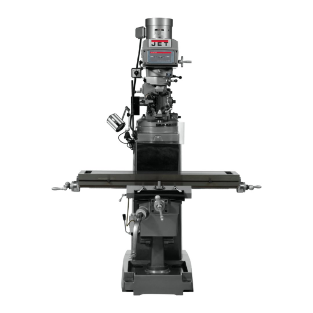 Jet 50 x 10" Knee Milling Machine: 3.00 hp, Electronic Variable Speed, Three Phase 60 RPM Min, 4200 RPM Max, R8 Spindle Taper 691050 front view