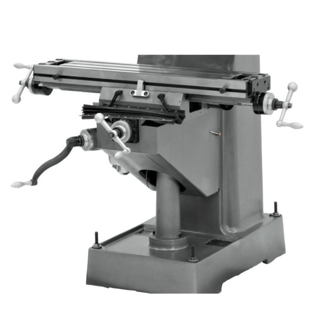 Jet 7-7/8 x 35-3/4" Knee Milling Machine: 1.5000 hp, Step Pulley, Three Phase 120 RPM Min, 1550 RPM Max, R8 Spindle Taper 690038 base
