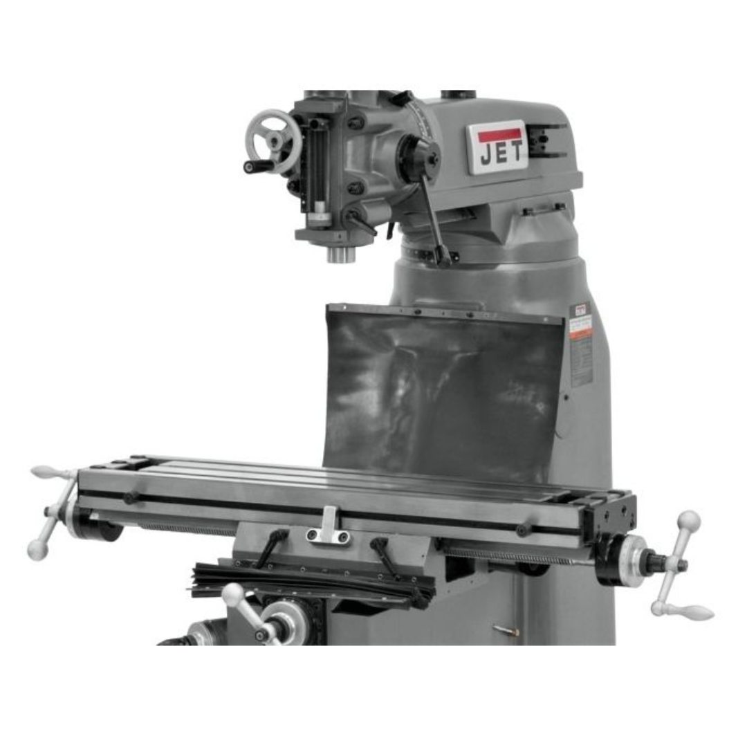 Jet 7-7/8 x 35-3/4" Knee Milling Machine: 1.5000 hp, Step Pulley, Three Phase 120 RPM Min, 1550 RPM Max, R8 Spindle Taper 690038 machine milling part