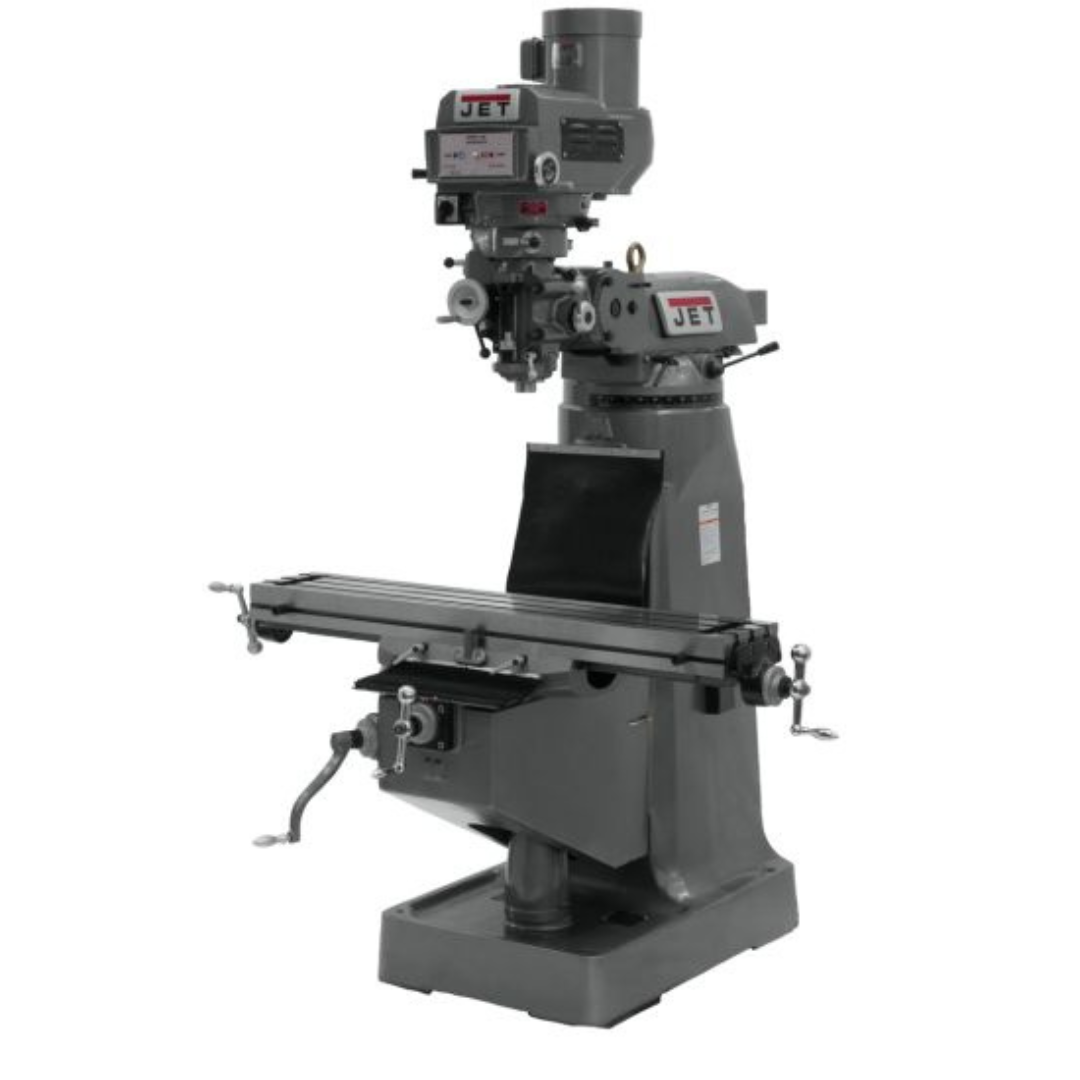 Jet 9 x 49" Knee Milling Machine: 3.0000 hp, Variable Speed Pulley, Three Phase 60 RPM Min, 4200 RPM Max, R8 Spindle Taper 690182 machine full view