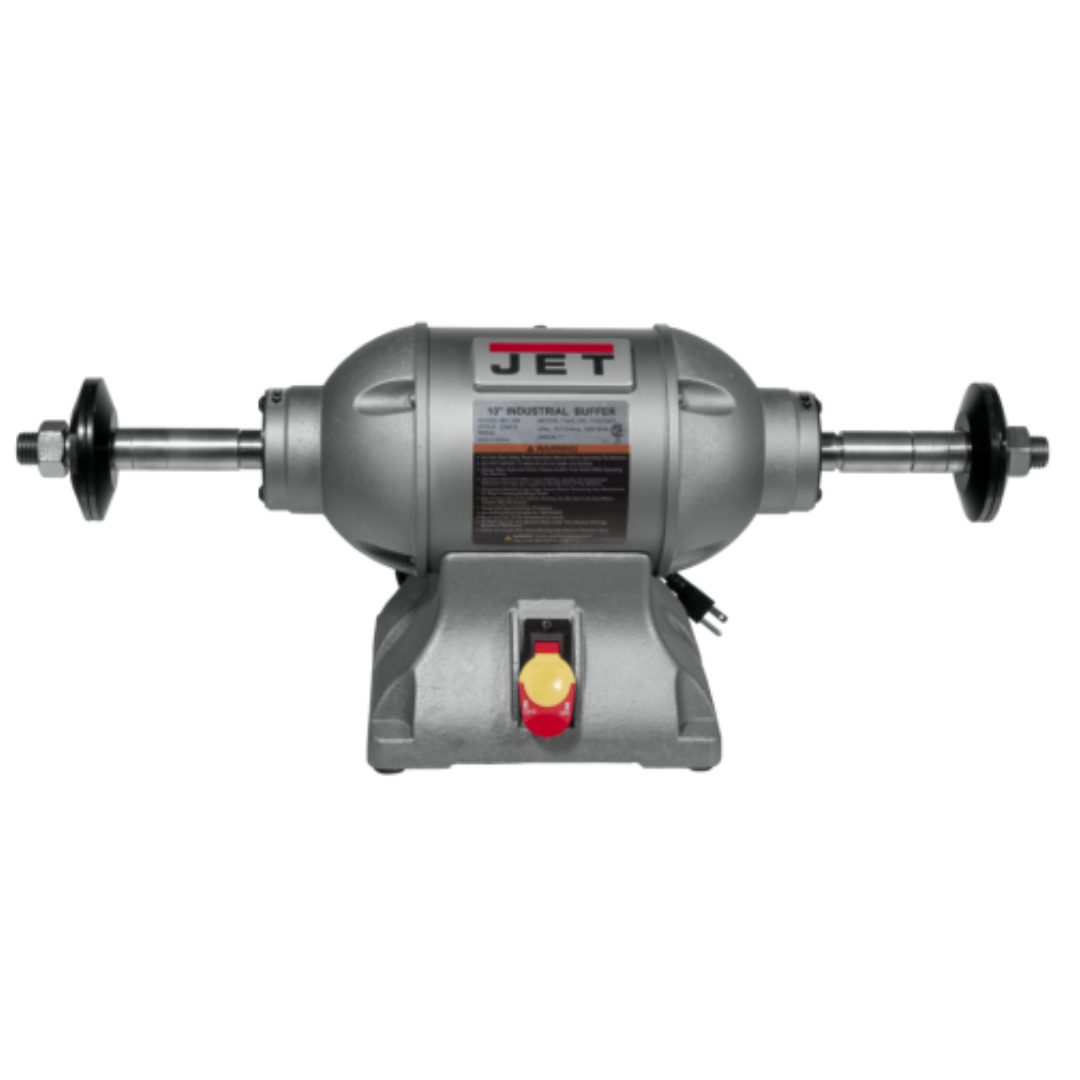 Jet Bench Buffer: 10" Wheel Dia, 1" Arbor Hole Dia 115 & 230 V, 1 Phase, 1,800 Max RPM 578410