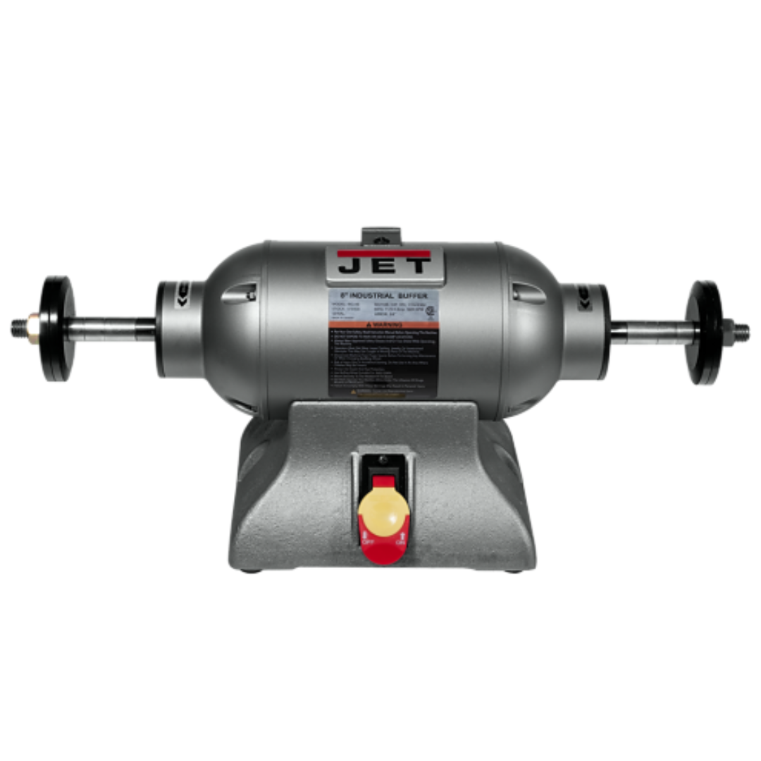 Jet Bench Buffer: 8" Wheel Dia, 5/8" Arbor Hole Dia, 1 hp 115 & 230 V, 1 Phase, 3,600 Max RPM 577408 bench grinder