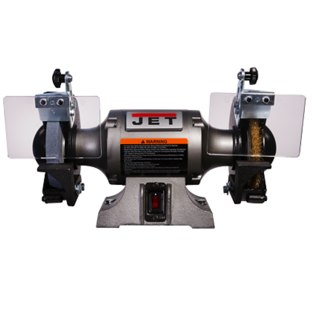Jet Bench Grinder: 6" Wheel Dia, 1/2" Arbor Hole Dia 115 V, 1 Phase, 3,450 Max RPM 577126