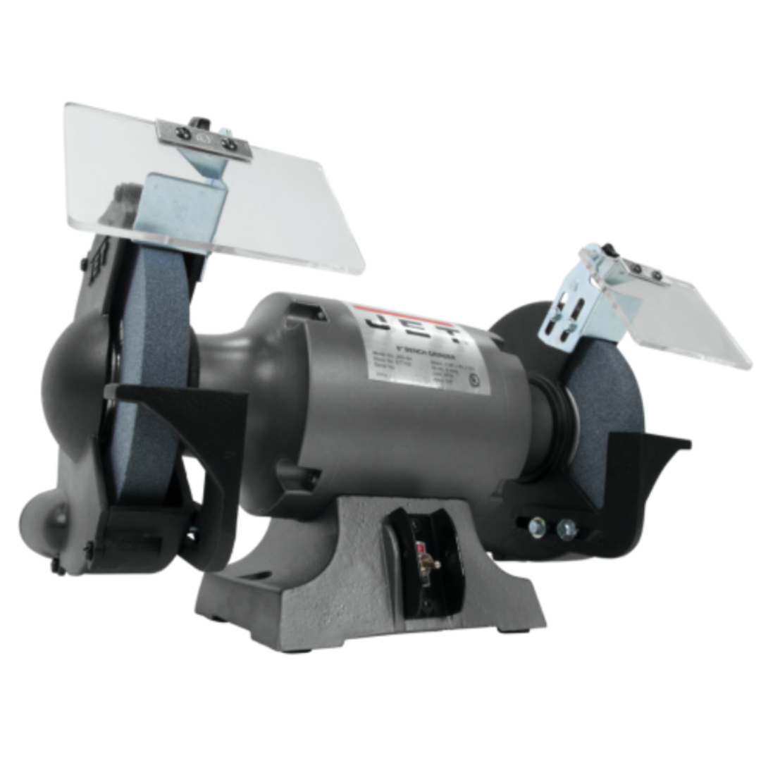 Jet Bench Grinder: 8" Wheel Dia, 5/8" Arbor Hole Dia, 1 hp 577102 under machine view